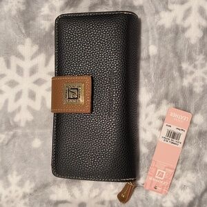 Stone Mountain Bonded Leather organizational wallet, 8"x4"x1", NWT
